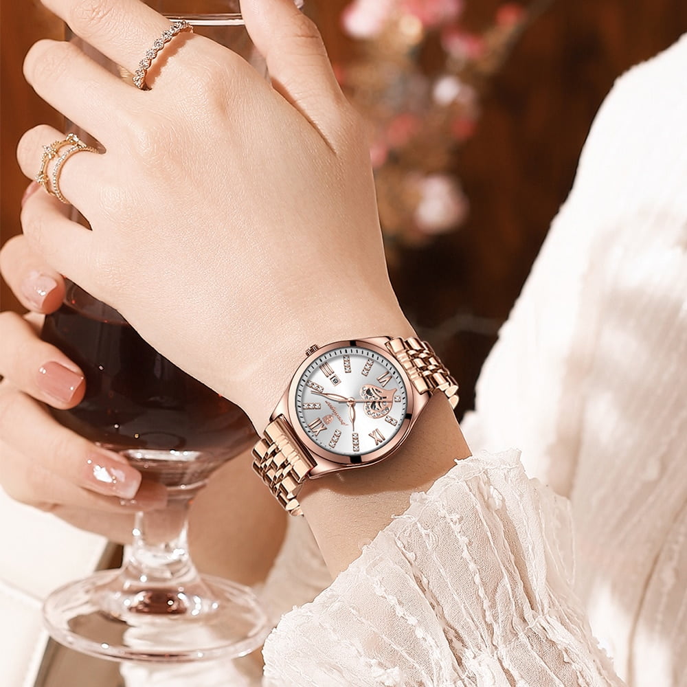 POEDAGAR Women Watches Luxury Fashion Ladies Quartz Watch Waterproof  Luminous Date Stainless Stain Wristwatch Girlfriend Gift - Walmart.com